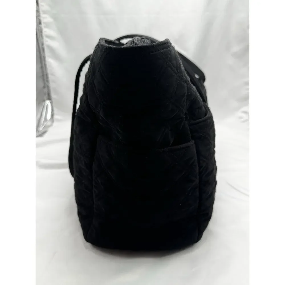 Vera Bradley Baby Diaper Bag Black Paisley Lined Quilted Tote Travel Workout